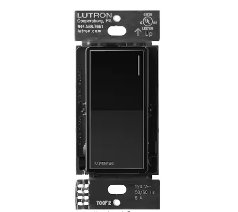 Sunnata Switch, for 6A Lighting or 3A 1/10 HP Motor, Single Pole/Multi Location, Black (ST-6ANS-BL) - 91009032970