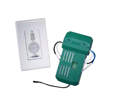 Aire-Control 3-Speed 256 Bit Dimmer Fan Control with Wallplate Switch and Receiver, White - 91009729107