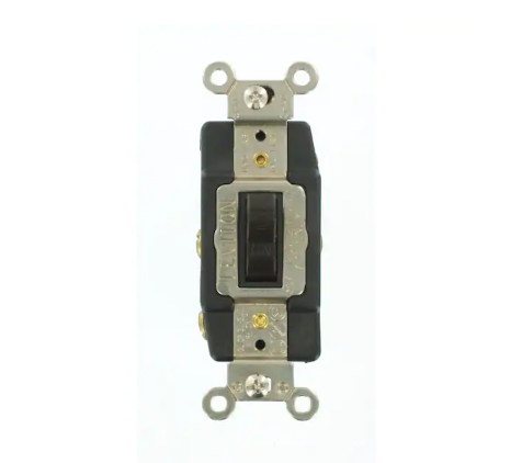 30 Amp Industrial Grade Heavy Duty Double-Pole Double-Throw Center-Off Maintained Contact Toggle Switch, Brown