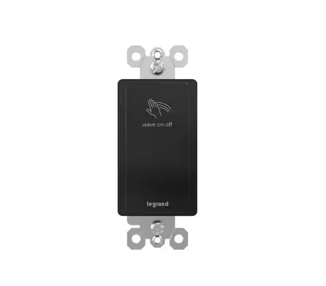 radiant Wave 15/20 Amp Single-Pole/3-Way Touchless Specialty Light Switch, Black - 91007590635