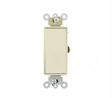 3 Amp Decora Plus Commercial Grade Low Voltage Single Pole Single Throw Center Off Rocker Switch, Light Almond - 91002371782