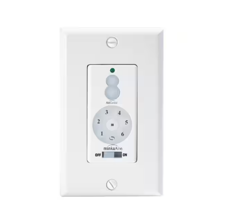 Aire-Control 6-Speed Dimmer Fan Control with Wallplate Switch, White - 91009729092