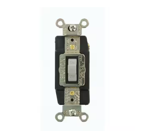 20 Amp Industrial Grade Heavy Duty Single-Pole Double-Throw Center-Off Momentary Contact Toggle Switch, Gray