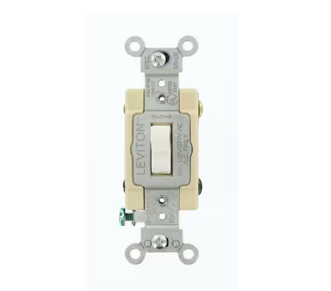 20 Amp Industrial Grade Heavy Duty 4-Way Toggle Switch, White