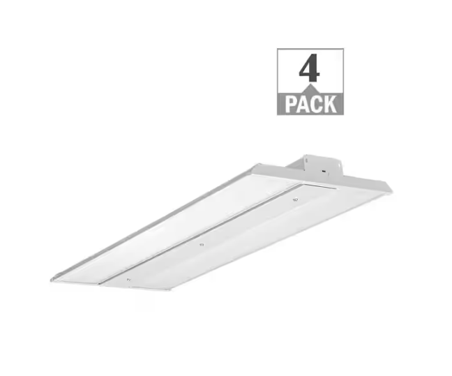 2 ft. 400-Watt Equivalent Integrated LED Dimmable White Linear High Bay Light 5000K Daylight 18000 Lumens (4PK) - 91010711250