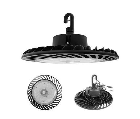 12.5 in. 150-200-240-Watt Black UFO LED High Bay Light 4000-5000-6000K - 91010313982