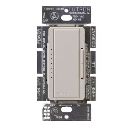 Maestro Digital Dimmer Switch for Electronic Low Voltage, 600W/Multi-Location, Taupe (MSCELV-600M-TP)
