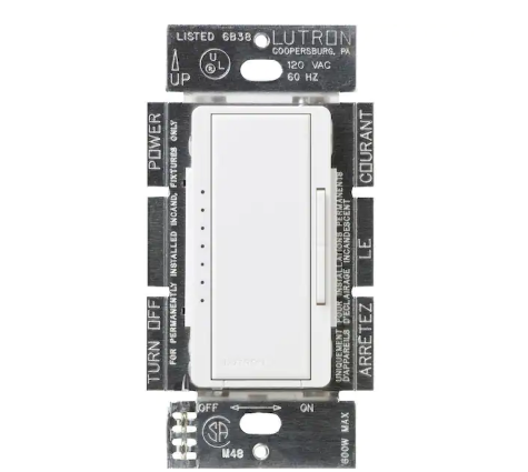 Maestro Digital Dimmer Switch for Electronic Low Voltage, 600W/Multi-Location, Snow (MSCELV-600M-SW)