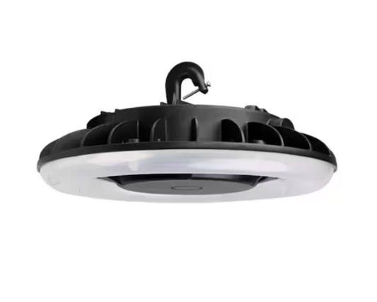 11.42 in. 175-Watt Equivalent Integrated LED Dimmable Black Economy UFO High Bay Light 4000K