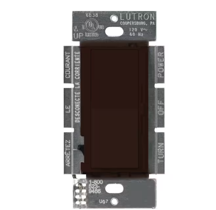 Diva Dimmer Switch for Incandescent and Halogen Bulbs, 1000-Watt/Single Pole or 3-Way, Brown (DV-103P-BR)