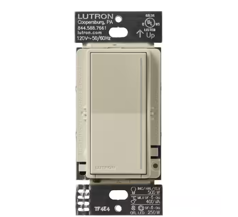Sunnata Pro LED+ Touch Dimmer Switch, for 500W ELV/MLV, 250W LED, Single Pole/Multi Location, Clay (ST-PRO-N-CY) - 91009033394