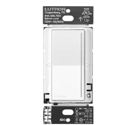 Sunnata Pro LED+ Touch Dimmer Switch, 500W ELV/MLV, 250W LED, Single Pole/Multi Location, Brilliant White (ST-PRO-N-BW) - 91009033392
