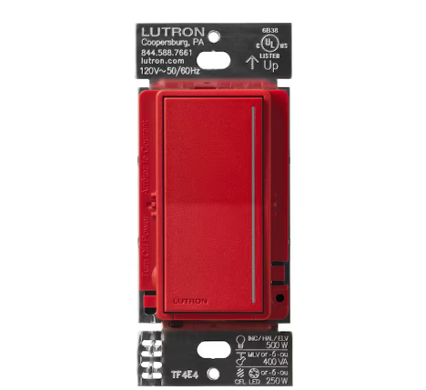 Sunnata Pro LED+ Touch Dimmer Switch, for 500W ELV/MLV, 250W LED, Single Pole/Multi Location, Signal Red (ST-PRO-N-SR) - 91009032964