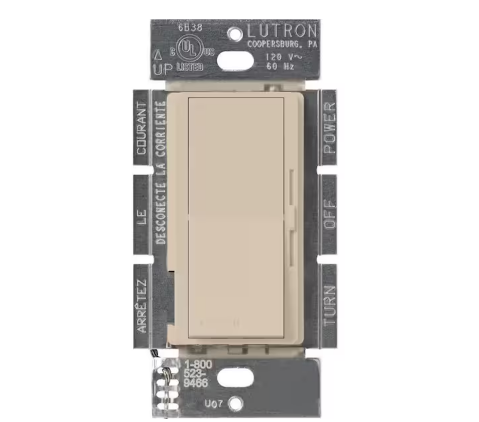 Diva Dimmer Switch for Electronic Low Voltage, 300-Watt/Single-Pole, Taupe (DVSCELV-300P-TP)