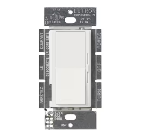 Diva Dimmer Switch for Electronic Low Voltage, 300-Watt/Single-Pole, Snow (DVSCELV-300P-SW)