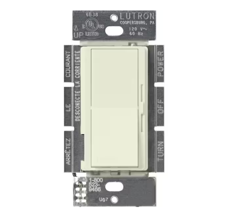 Diva Dimmer Switch for Electronic Low Voltage, 300-Watt/Single-Pole, Biscuit (DVSCELV-300P-BI)