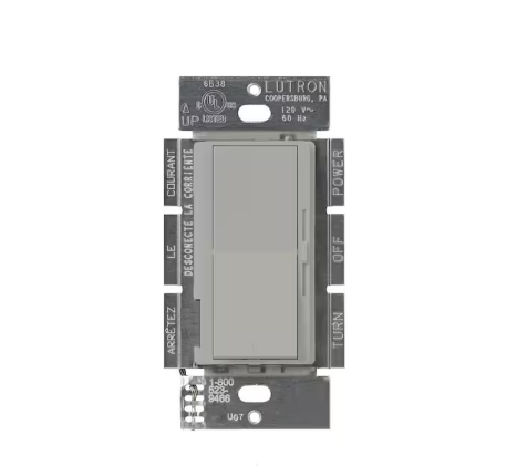 Diva Dimmer Switch for Electronic Low Voltage, 300-Watt/Single-Pole or 3-Way, Gray (DVELV-303P-GR)