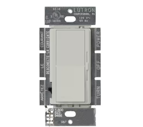 Diva Dimmer Switch for Incandescent and Halogen Bulbs, 1000-Watt/Single Pole or 3-Way, Palladium (DVSC-103P-PD)