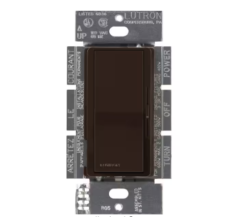 Diva Dimmer Switch for Electronic Low Voltage, 300-Watt/Single-Pole or 3-Way, Brown (DVELV-303P-BR)
