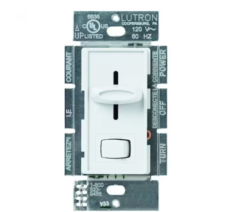 Skylark Dimmer Switch, with Preset, 1000-Watt Incandescent/Single-Pole or 3-Way, White (S-103P-WH)