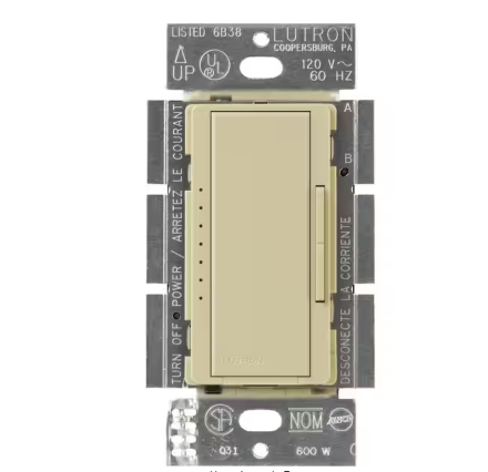 Maestro Dimmer Switch for Incandescent and Halogen Bulbs, 1000-Watt Single-Pole/3-Way/Multi-Location, Ivory (MA-1000-IV)