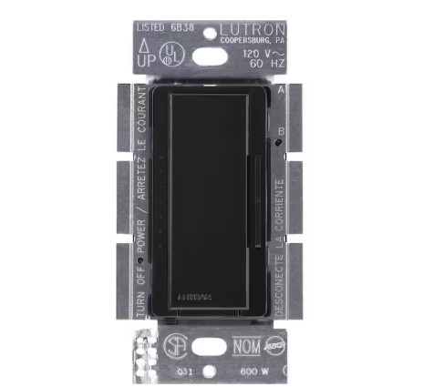 Maestro Dimmer Switch for Incandescent and Halogen Bulbs, 1000-Watt Single-Pole/3-Way/Multi-Location, Black (MA-1000-BL)