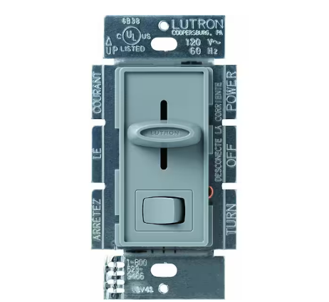 Skylark Dimmer Switch, with Preset, 1000-Watt Incandescent/Single-Pole or 3-Way, Gray (S-103P-GR)