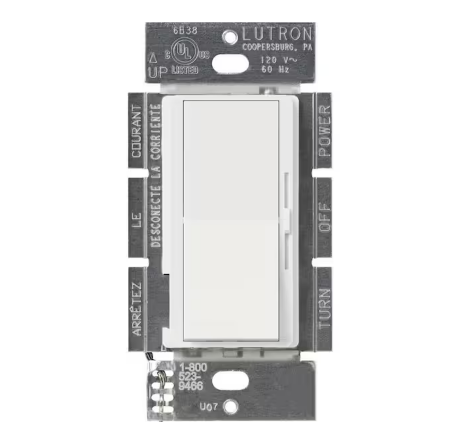 Diva Dimmer Switch for Electronic Low Voltage, 300-Watt/Single-Pole or 3-Way, Snow (DVSCELV-303P-SW)