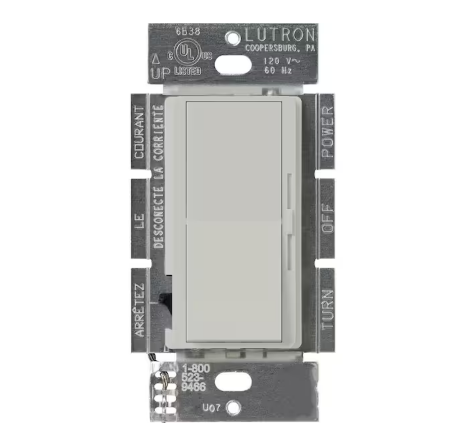 Diva Dimmer Switch for Incandescent and Halogen Bulbs, 1000-Watt/Single Pole, Palladium (DVSC-10P-PD)