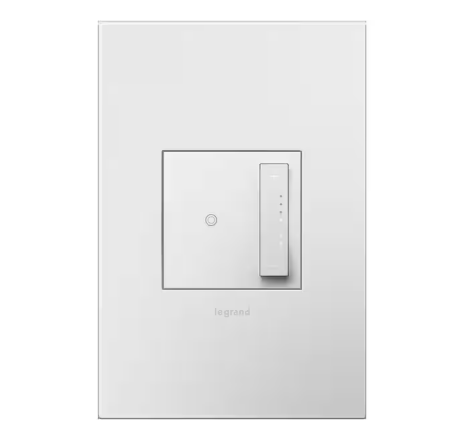 adorne sofTap Tru-Universal 700-Watt 1-Pole/3-Way Dimmer for All Loads and Wall Plate with Microban, White - 91004632515
