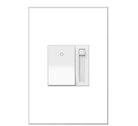 adorne Paddle 0-10 Volt Single-Pole/3-Way Dimmer with Microban, White - 91004632262