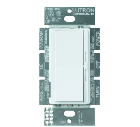 Diva Dimmer Switch for Electronic Low Voltage, 300-Watt/Single-Pole, White (DVELV-300PH-WH) - 9560296