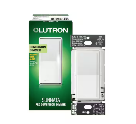 Sunnata Companion Dimmer Switch, only for use with Sunnata Pro LED+ Dimmer Switches, White (ST-RD-WH) - 91007505851