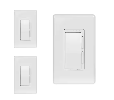 Smart Wi-Fi Connected White Dimmer Switch for Dimmable 150W LED and 450W Incandescent Bulbs/Single-Pole or 3-Way(3-Pack) - 91008464989