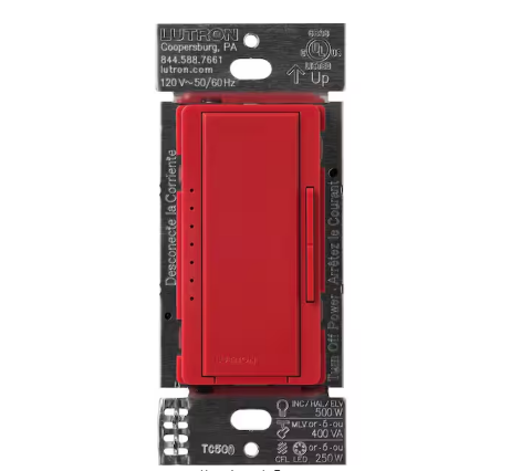 Maestro PRO LED+ Tap Dimmer Switch for 250W LED, 500W ELV, 400W MLV, Single Pole/Multi-Location, Hot (MA-PRO-HT) - 91011224807