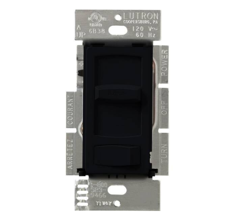 Skylark Contour Dimmer Switch for Electronic Low-Voltage, 300-Watt/Single-Pole or 3-Way, Black (CTELV-303P-BL)