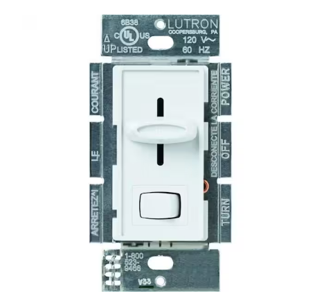 Skylark Dimmer Switch, with Preset, 1000-Watt Incandescent/Single-Pole or 3-Way, White (S-103PH-WH) - 9317395
