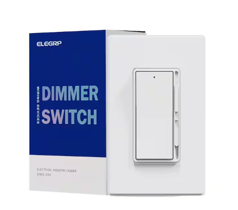 White 1-Pole/3-Way Slide Dimmer Light Switch for 300-W LED/CFL and 600-W Incandescent/Halogen with Wall Plate (1-Pack) - 91011411619