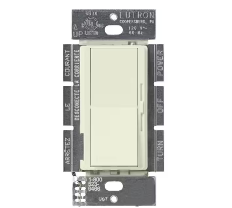 Diva Dimmer Switch for Magnetic Low Voltage, 450-Watt/Single-Pole, Biscuit (DVSCLV-600P-BI)