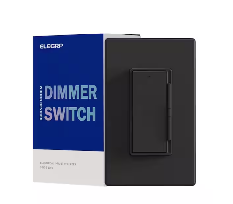 Black 1-Pole/3-Way Slide Dimmer Light Switch for 300-W LED/CFL and 600-W Incandescent/Halogen with Wall Plate (1-Pack) - 91011411620