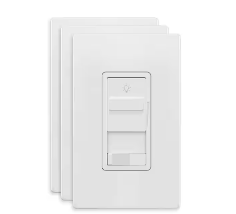 Kalide Dimmer Switch 200-Watt LED/CFL and 300-Watt Incandescent/Halogen Single Pole or 3-Way, White (3-Pack) - 91009035339