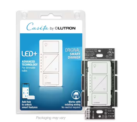 Caseta Smart Dimmer Switch for Wall & Ceiling Lights, 150W LED, White (PD-6WCL-WH-R) - 91001191538