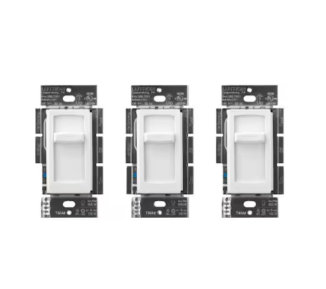 Skylark Contour LED+ Dimmer Switch for LED Bulbs, 150-Watt/Single-Pole or 3-Way, White (CTCL-3PK-WH) (3-Pack) - 91009414637