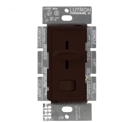 Skylark Dimmer Switch for Electronic Low-Voltage, 300-Watt Incandescent/Single-Pole, Brown (SELV-300P-BR)