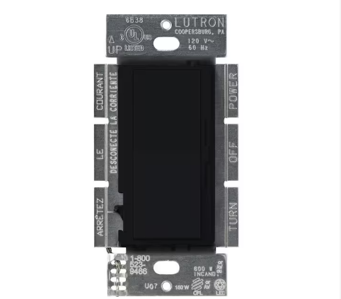 Diva LED+ Dimmer Switch for Dimmable LED and Incandescent Bulbs, 250-Watt/Single-Pole or 3-Way, Black (DVCL-253P-BL) - 91001214112