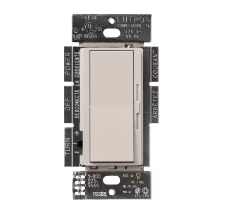 Diva Dimmer Switch for Magnetic Low Voltage, 450-Watt/Single-Pole or 3-Way, Taupe (DVSCLV-603P-TP)