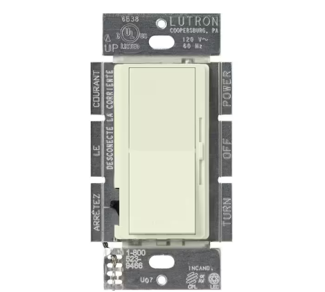 Diva LED+ Dimmer Switch for Dimmable LED and Incandescent Bulbs, 250-Watt/Single-Pole or 3-Way, Biscuit (DVSCCL-253P-BI)
