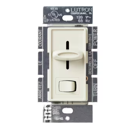 Skylark Dimmer Switch, Slide-to-Off, 1000-Watt Incandescent/Single-Pole, Light Almond (S-1000-LA)