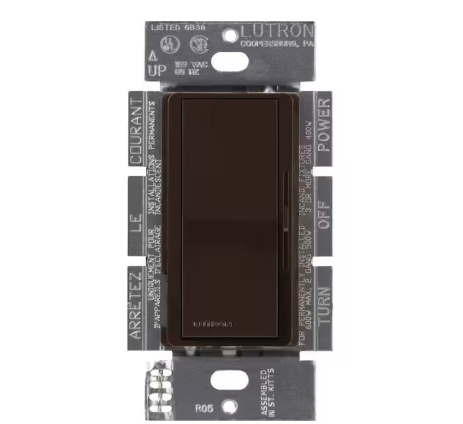 Diva Dimmer Switch for Magnetic Low Voltage, 450-Watt/Single-Pole or 3-Way, Brown (DVLV-603P-BR)