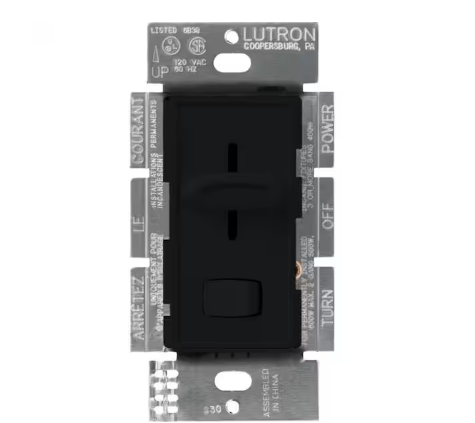 Skylark Dimmer Switch for Electronic Low-Voltage, 300-Watt Incandescent/Single-Pole, Black (SELV-300P-BL)